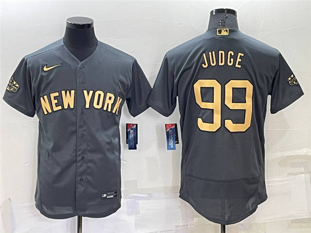 New York Yankees #99 Aaron Judge 2022 All-Star Game Flex Base Jersey – Charcoal