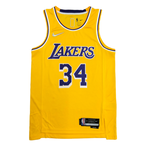 Shaquille O’Neal #34 Los Angeles Lakers 2021-22 Gold Jersey