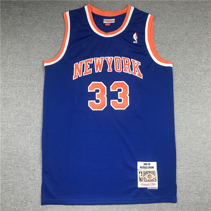 Patrick Ewing 33 New York Knicks Swingman Throwback Blue Jersey