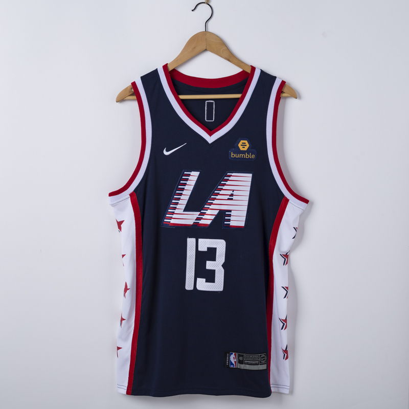 Paul George 13 Los Angeles Clippers 19-20 City Edition Navy Blue Jersey