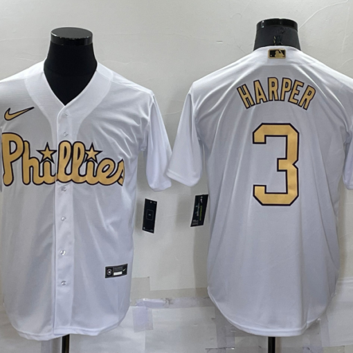 Philadelphia Phillies #3 Bryce Harper 2022 MLB All-Star Game Jersey - White
