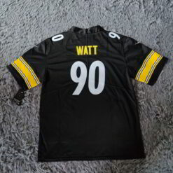 Pittsburgh Steelers #90 T.J. Watt Black Jersey - back