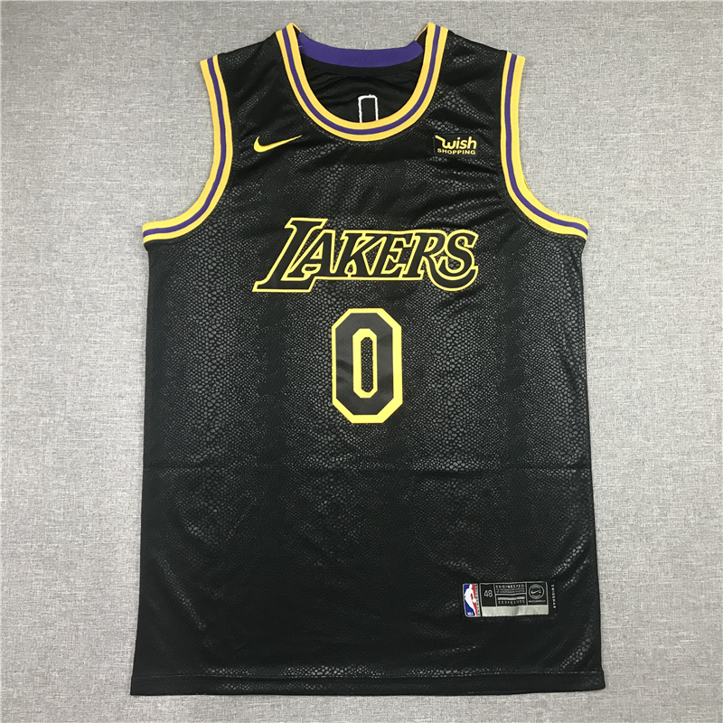 Russell Westbrook 0 Los Angeles Lakers 2021 Black Mamba Inspired City Jersey