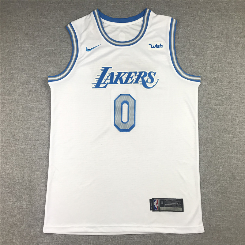 Russell Westbrook 0 Los Angeles Lakers 2021 City Edition White Jersey