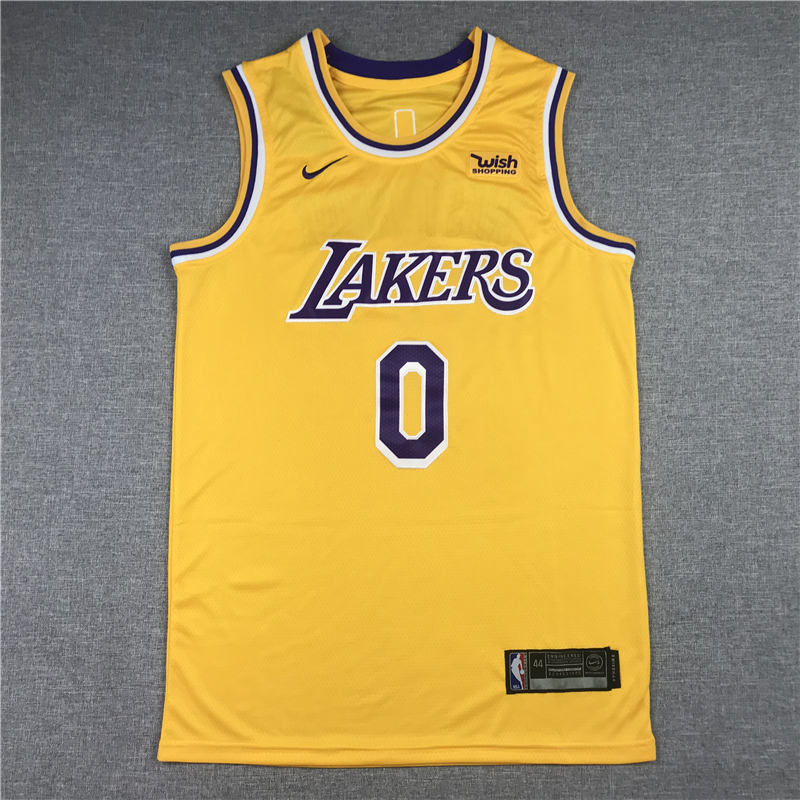 Russell Westbrook 0 Los Angeles Lakers 2021 Gold Icon Swingman Jersey