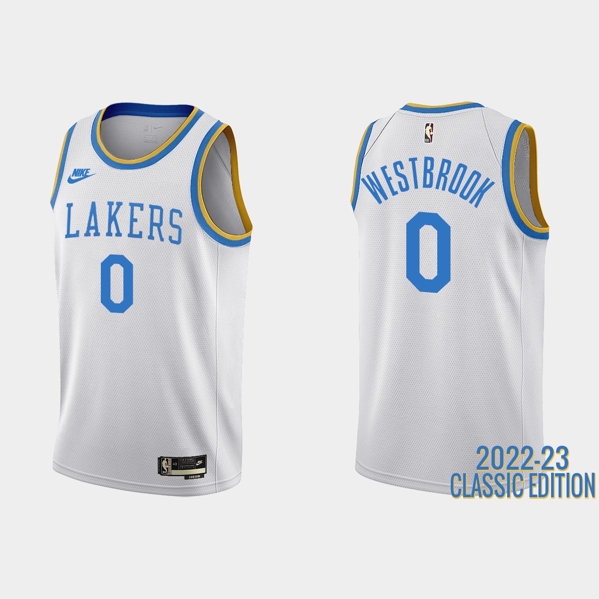 Russell Westbrook 0 Los Angeles Lakers 2022-23 Classic Edition White Jersey