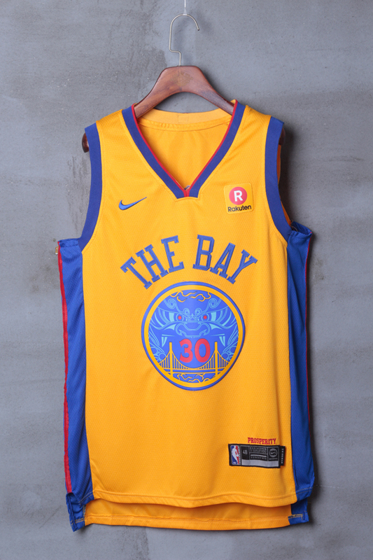 Stephen Curry 30 Golden State Warriors Yellow THE BAY City Edition Jersey