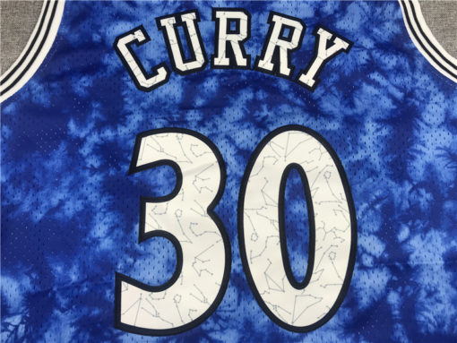 Stephen Curry 30 Golden State Warriors 1990-91 Galaxy Swingman Blue Jersey
