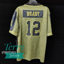 Tampa Bay Buccaneers Tom Brady Olive 2021 Salute To Service Limited Player Jersey - back