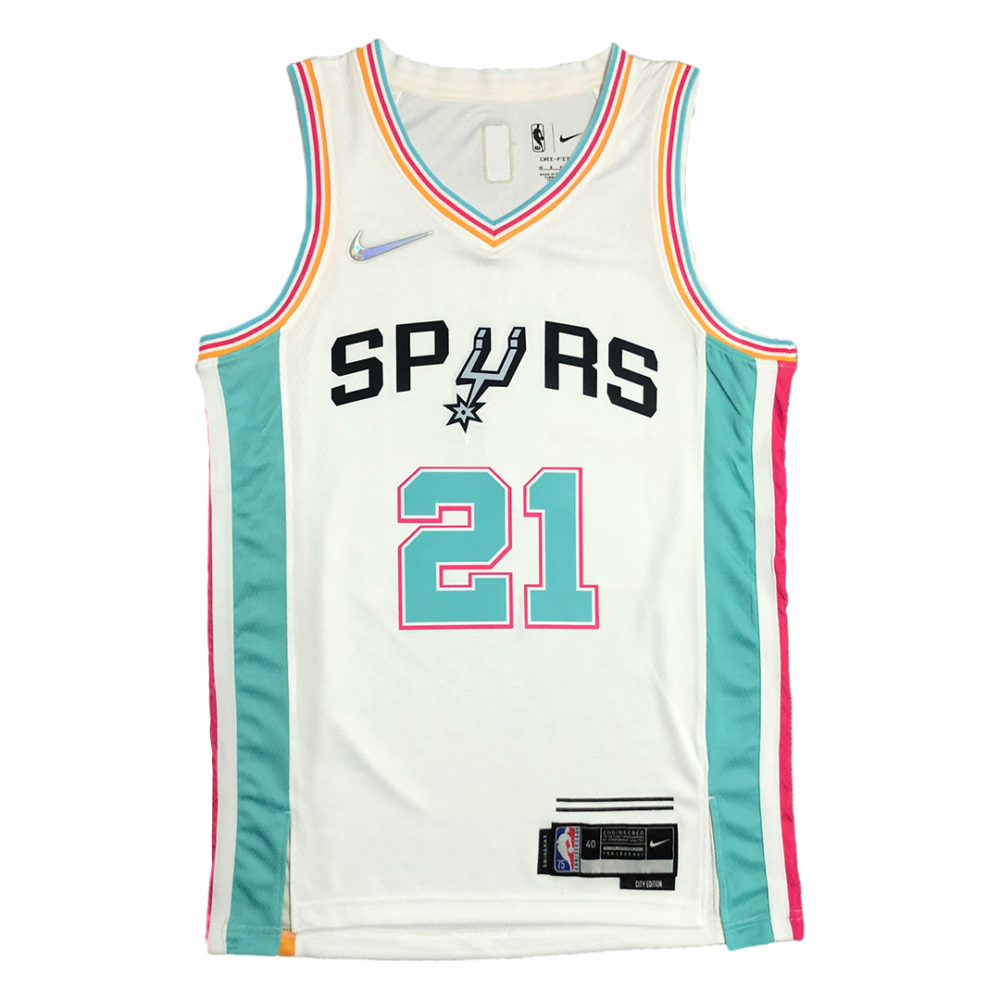 Tim Duncan 21 San Antonio Spurs 2021-22 White City Edition Swingman Jersey