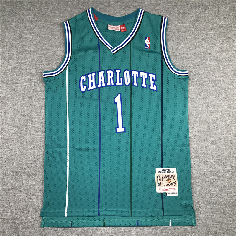 Tyrone Bogues 1 Charlotte Hornets 1992-93 Teal Hardwood Classics Jersey