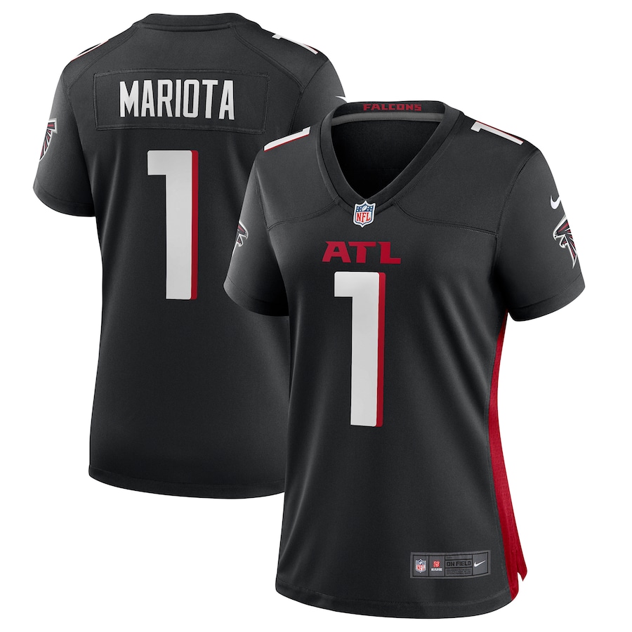 Women's Atlanta Falcons #1 Marcus Mariota Black Game Jersey