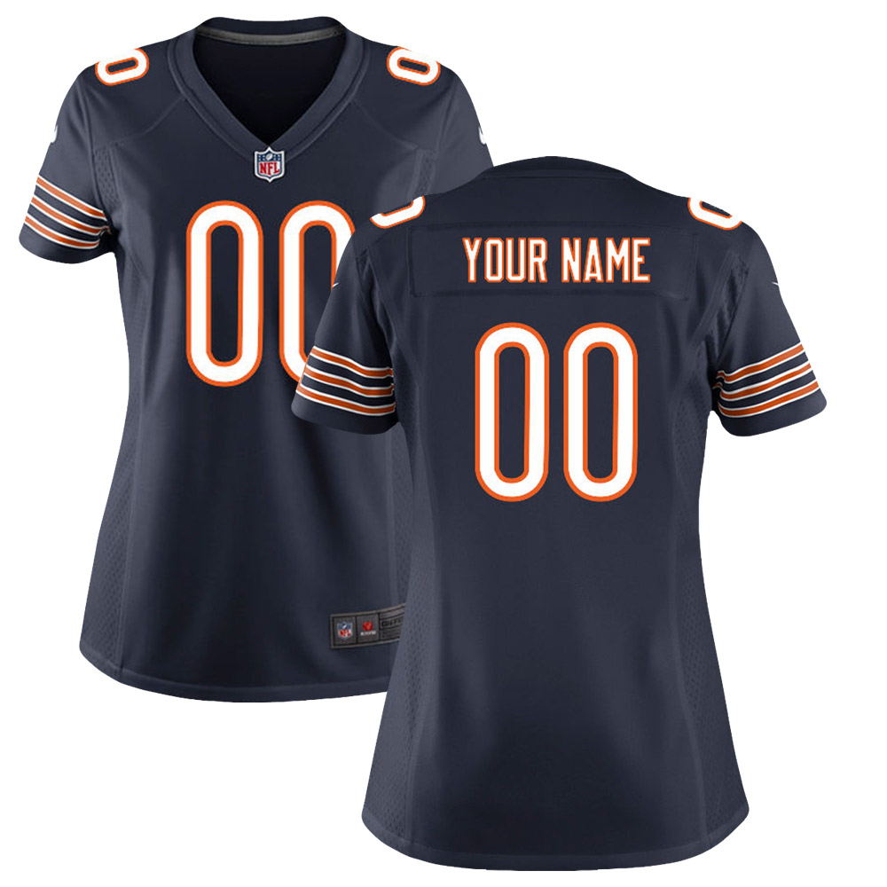 Women's Chicago Bears Navy Customized Game Jersey