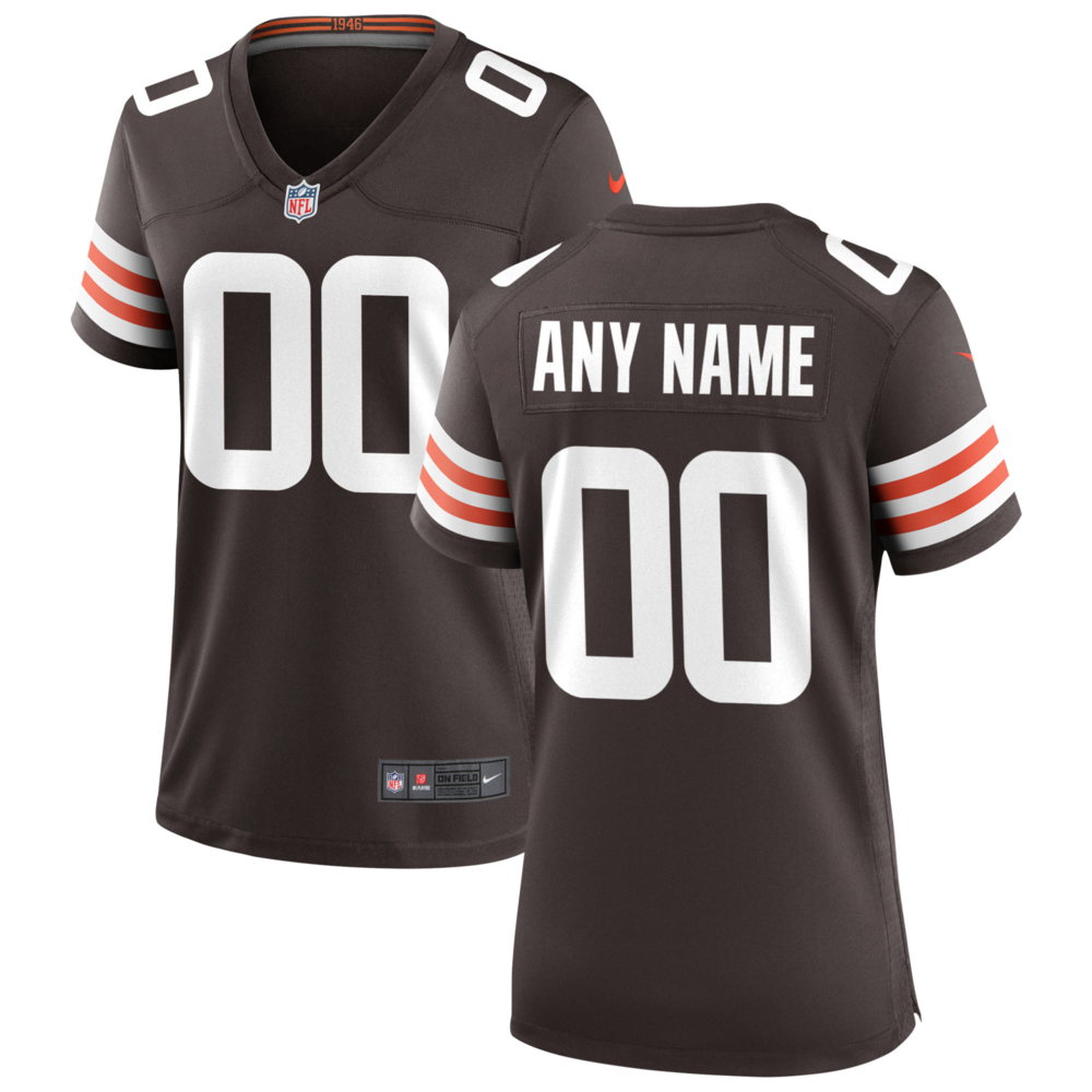 Women's Cleveland Browns Brown Custom Game Jersey