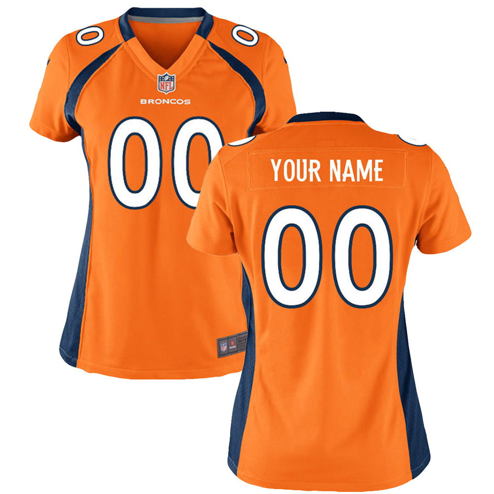 Women's Denver Broncos Orange Custom Game Jersey