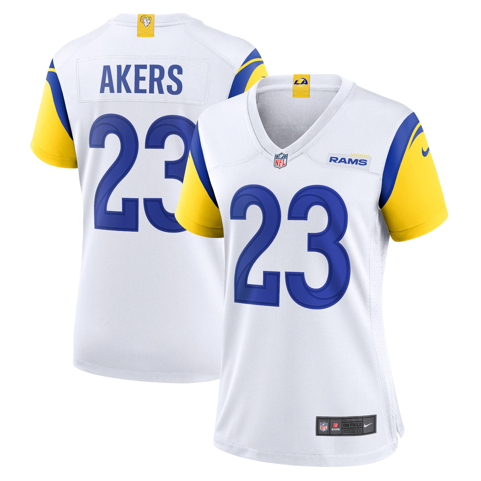 Women's Cam Akers #23 White Los Angeles Rams Game Jersey
