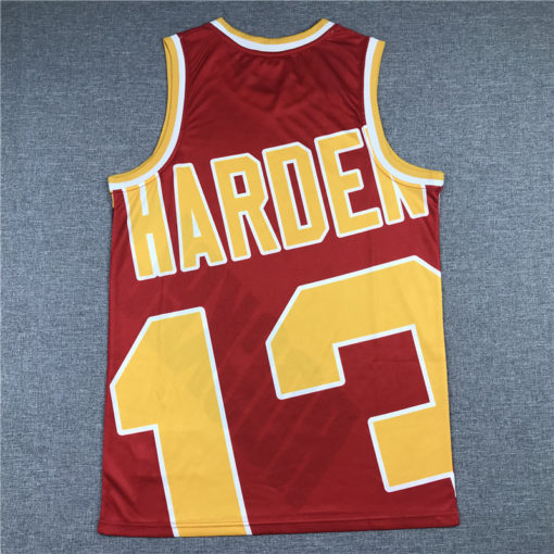 James Harden 13 Houston Rockets 2021 Red Big Face Throwback Jersey