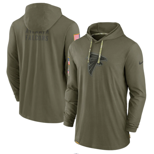 Atlanta Falcons 2022 Salute To Service Tonal Pullover Hoodie Olive
