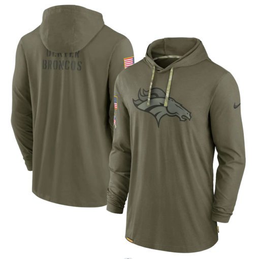 Denver Broncos 2022 Salute To Service Tonal Pullover Hoodie Olive