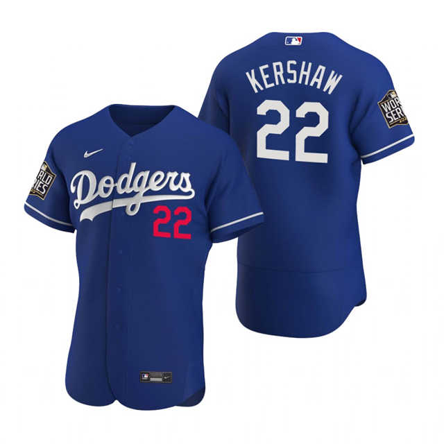Clayton Kershaw #22 Los Angeles Dodgers 2020 Royal World Series Jersey