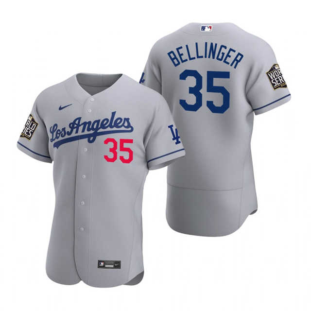 Cody Bellinger #35 Los Angeles Dodgers 2020 Gray World Series Jersey
