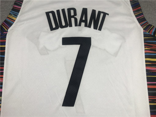 Kevin Durant 7 Brooklyn Nets 2021 Biggie City Edition White Jersey