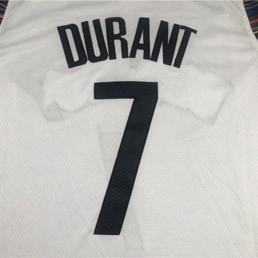 Kevin Durant 7 Brooklyn Nets 2021 Biggie City Edition White Jersey