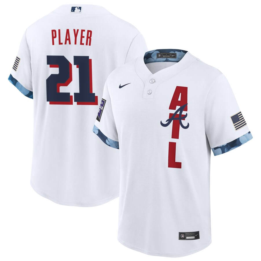 Men's Atlanta Braves White 2021 MLB All-Star Game Custom Jersey