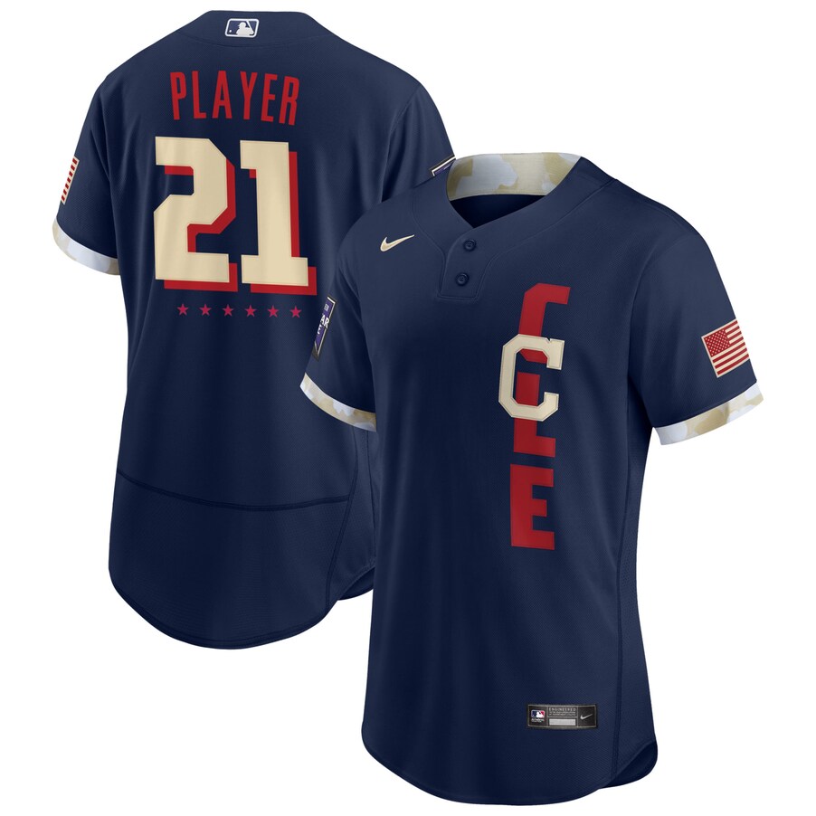 Men's Cleveland Indians  Navy 2021 MLB All-Star Game Custom  Jersey