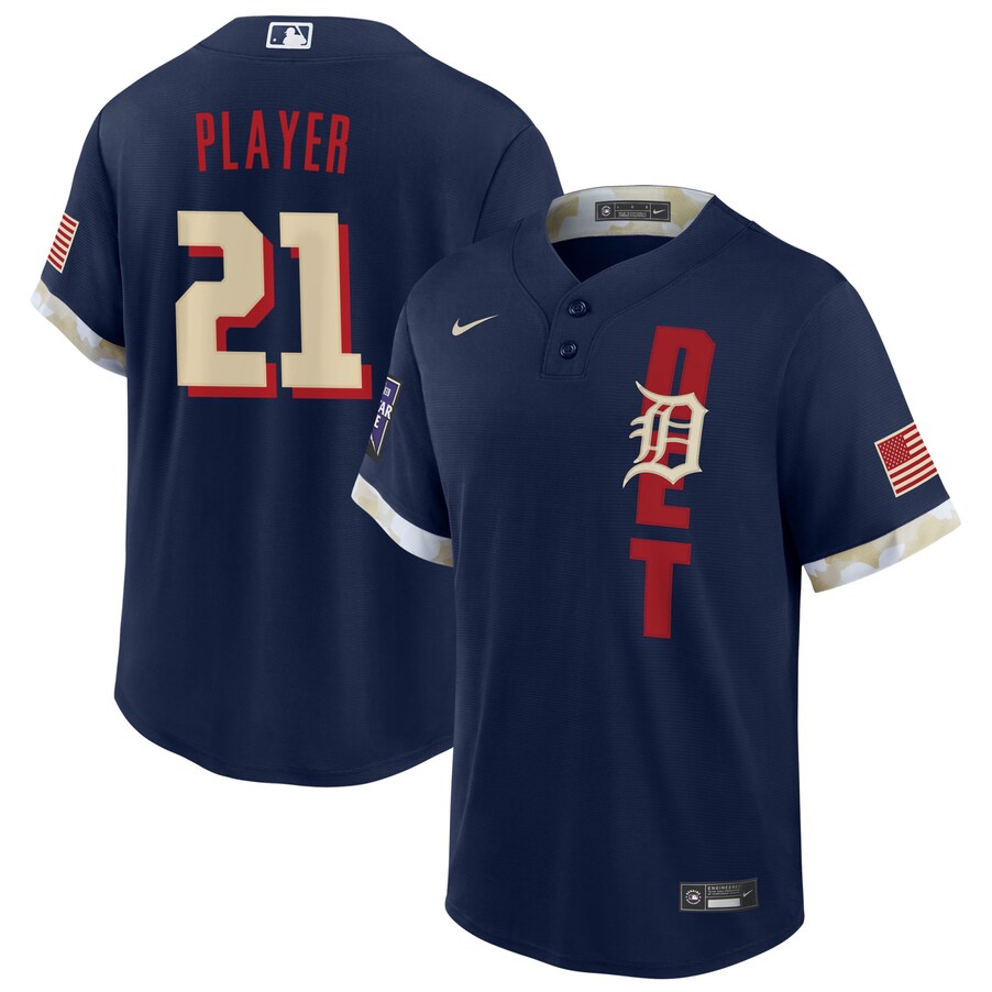Men's Detroit Tigers  Navy 2021 MLB All-Star Game Custom  Jersey