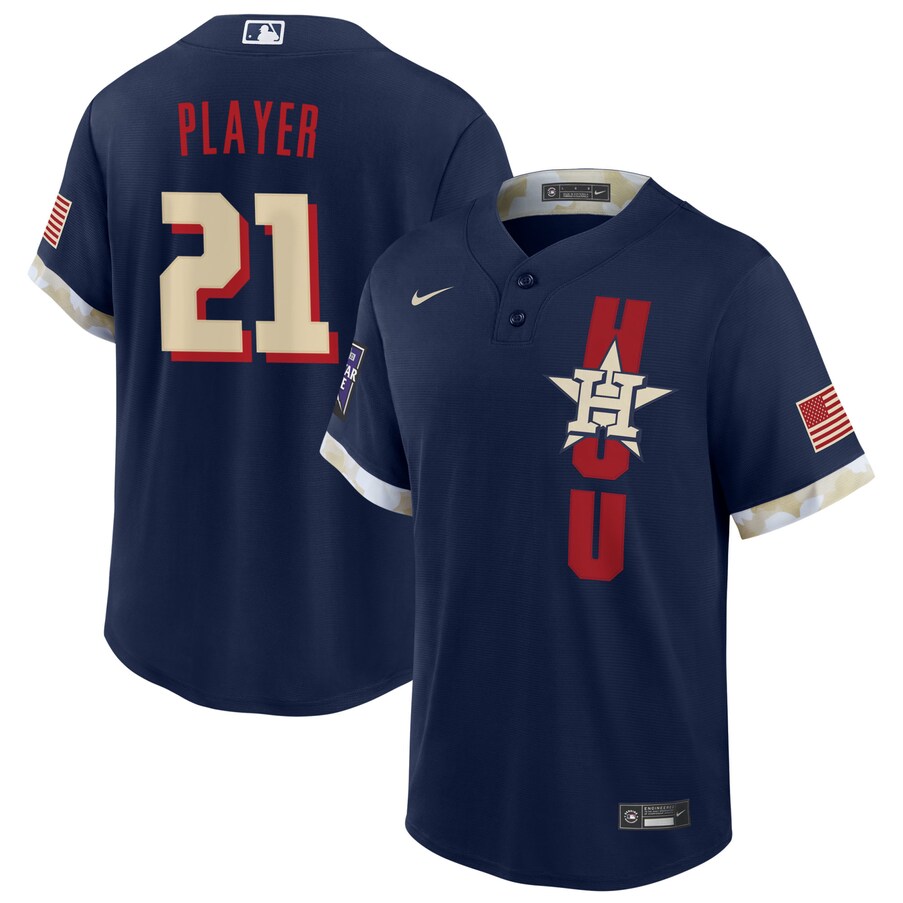 Men's Houston Astros  Navy 2021 MLB All-Star Game Custom  Jersey