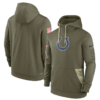 Men's Indianapolis Colts  Olive 2022 Salute To Service Therma Performance Pullover Hoodie
