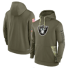 Men's Las Vegas Raiders  Olive 2022 Salute To Service Therma Performance Pullover Hoodie