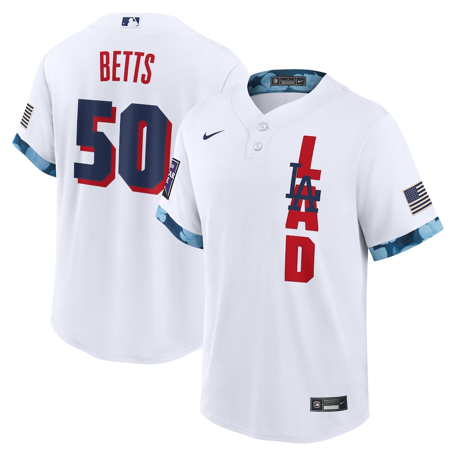 Men's Los Angeles Dodgers Mookie Betts White 2021 MLB All-Star Game Player Jersey