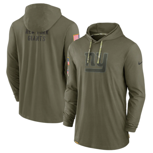 Men's New York Giants Olive 2022 Salute To Service Tonal Pullover Hoodie
