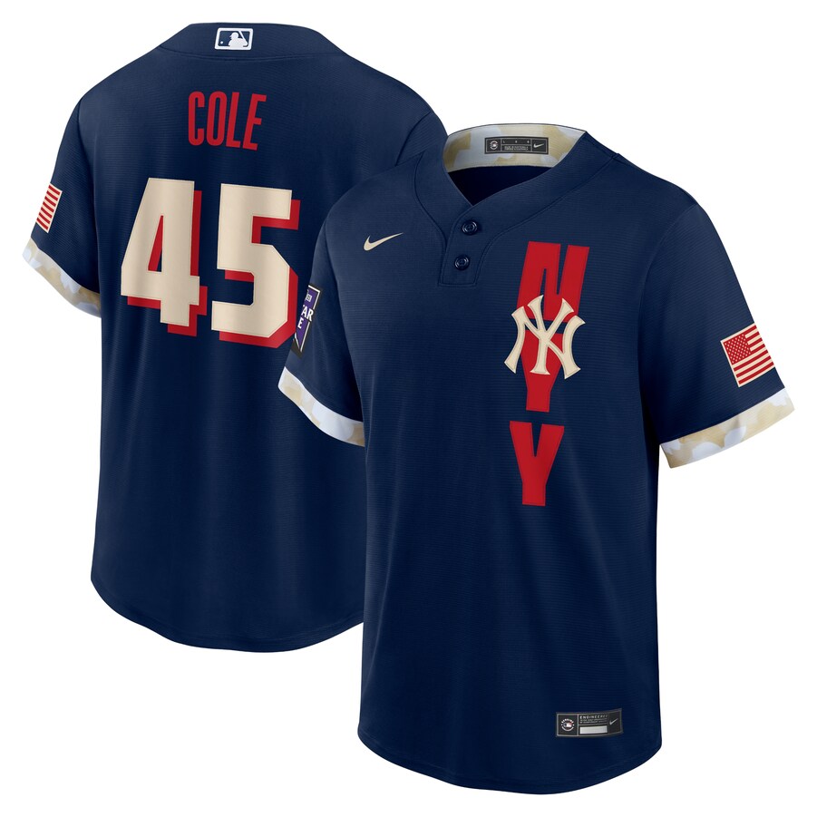 Men's New York Yankees Gerrit Cole Navy 2021 MLB All-Star Game Player Jersey