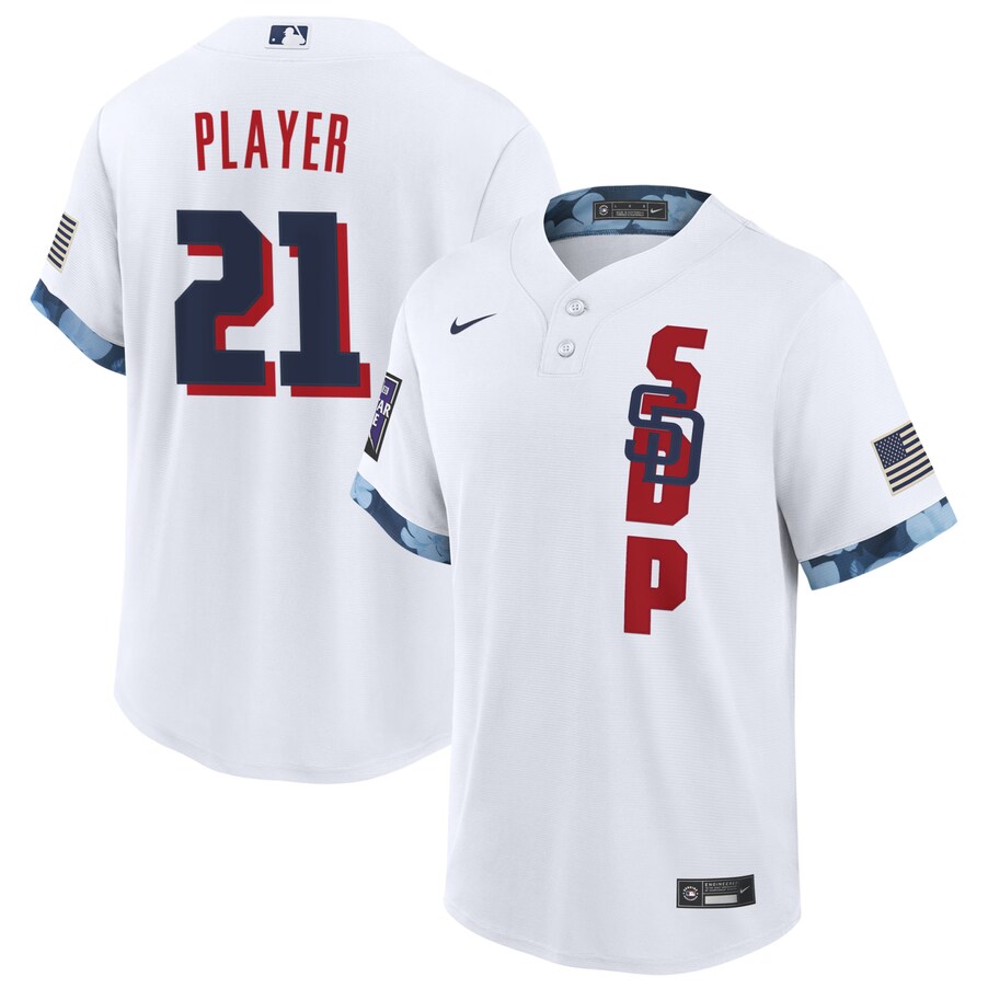 Men's San Diego Padres  White 2021 MLB All-Star Game Custom  Jersey