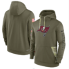 Men's Tampa Bay Buccaneers  Olive 2022 Salute To Service Therma Performance Pullover Hoodie