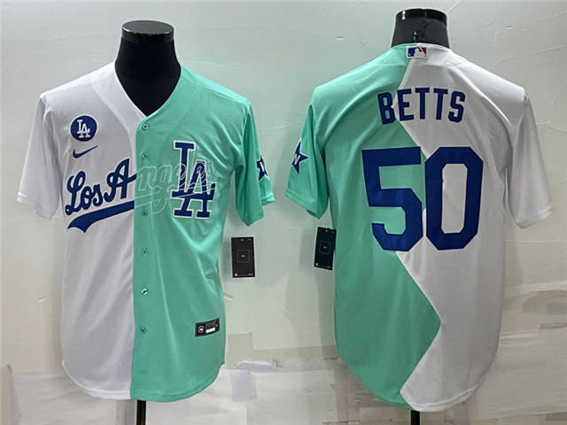 Mokie Betts Los Angeles Dodgers 2022 Split Fashion Jersey White Green