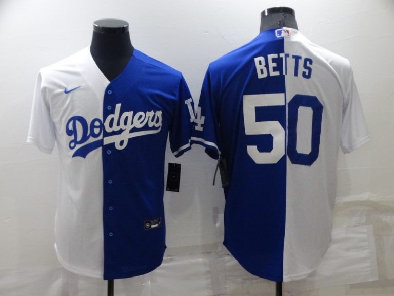 Mookie Betts Los Angeles Dodgers 2022 Split Fashion Jersey White Royal