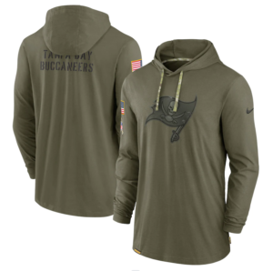 Tampa Bay Buccaneers 2022 Salute To Service Tonal Pullover Hoodie Olive