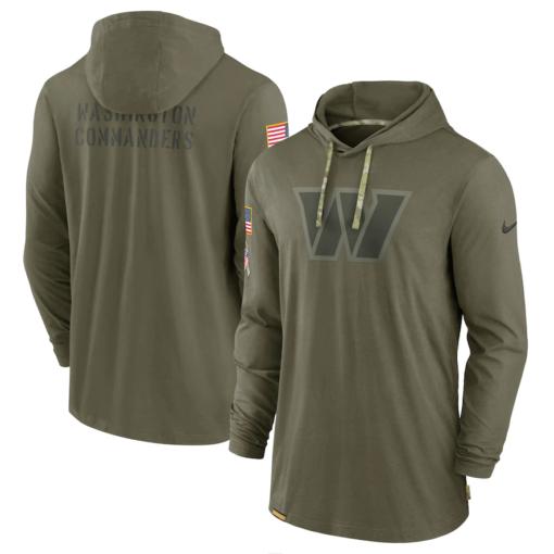 Washington Commanders Olive 2022 Salute to Service Tonal Long Sleeve Hoodie T-Shirt