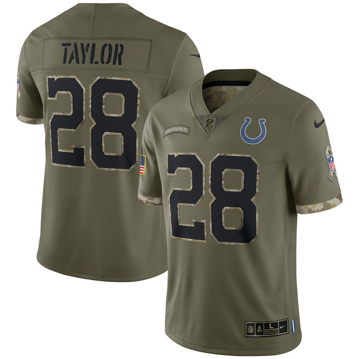Men's Indianapolis Colts  Olive 2022 Salute To Service Limited Jersey