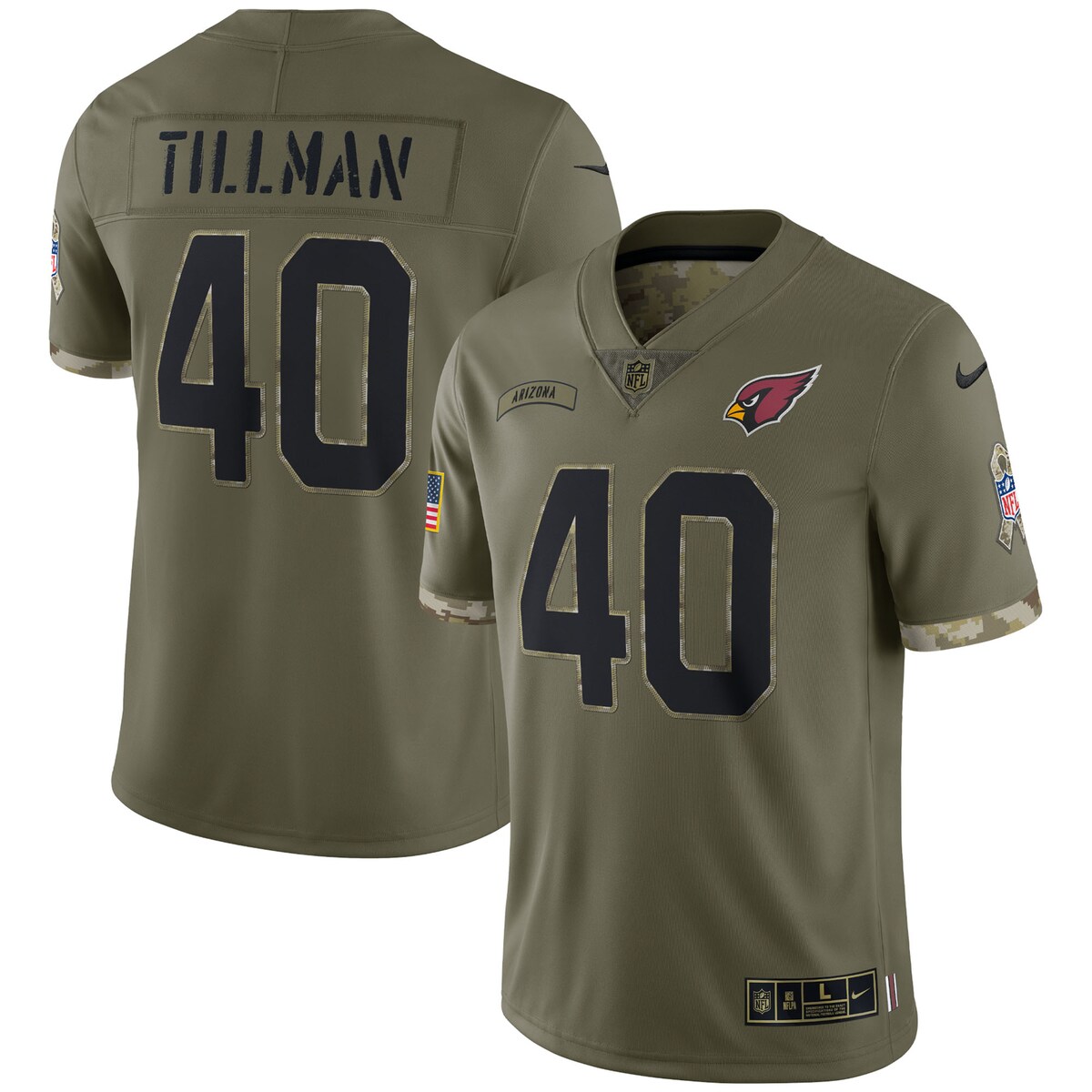 Men's Arizona Cardinals Pat Tillman  Olive 2022 Salute To Service Retired Player Limited Jersey