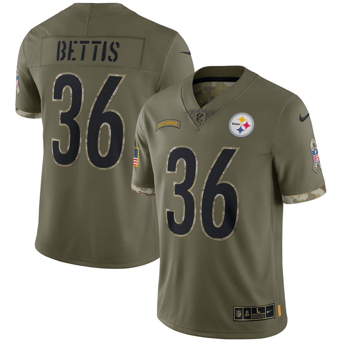 Men's Pittsburgh Steelers Jerome Bettis  Olive 2022 Salute To Service Retired Player Limited Jersey