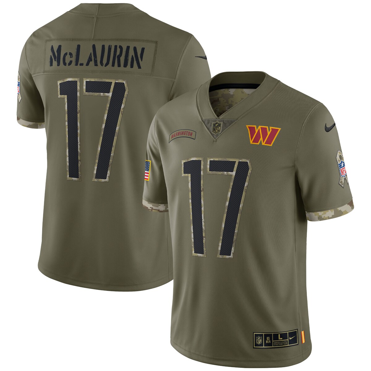 Terry McLaurin #17 Washington Commanders  Olive 2022 Salute To Service Limited Jersey