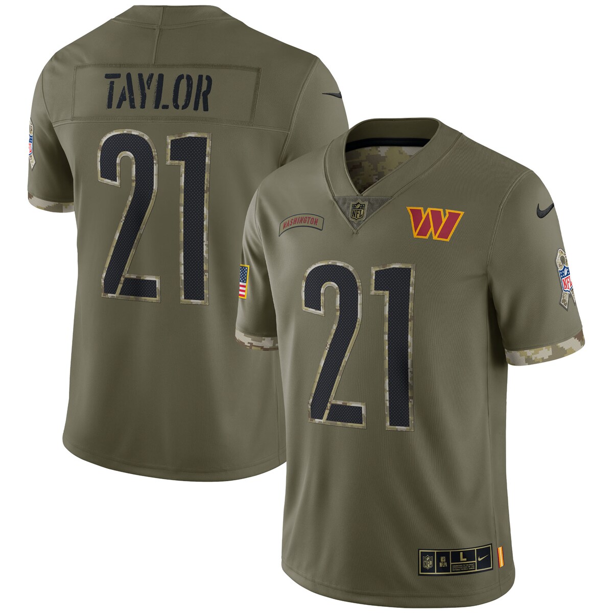 Men's Washington Commanders Sean Taylor  Olive 2022 Salute To Service Retired Player Limited Jersey