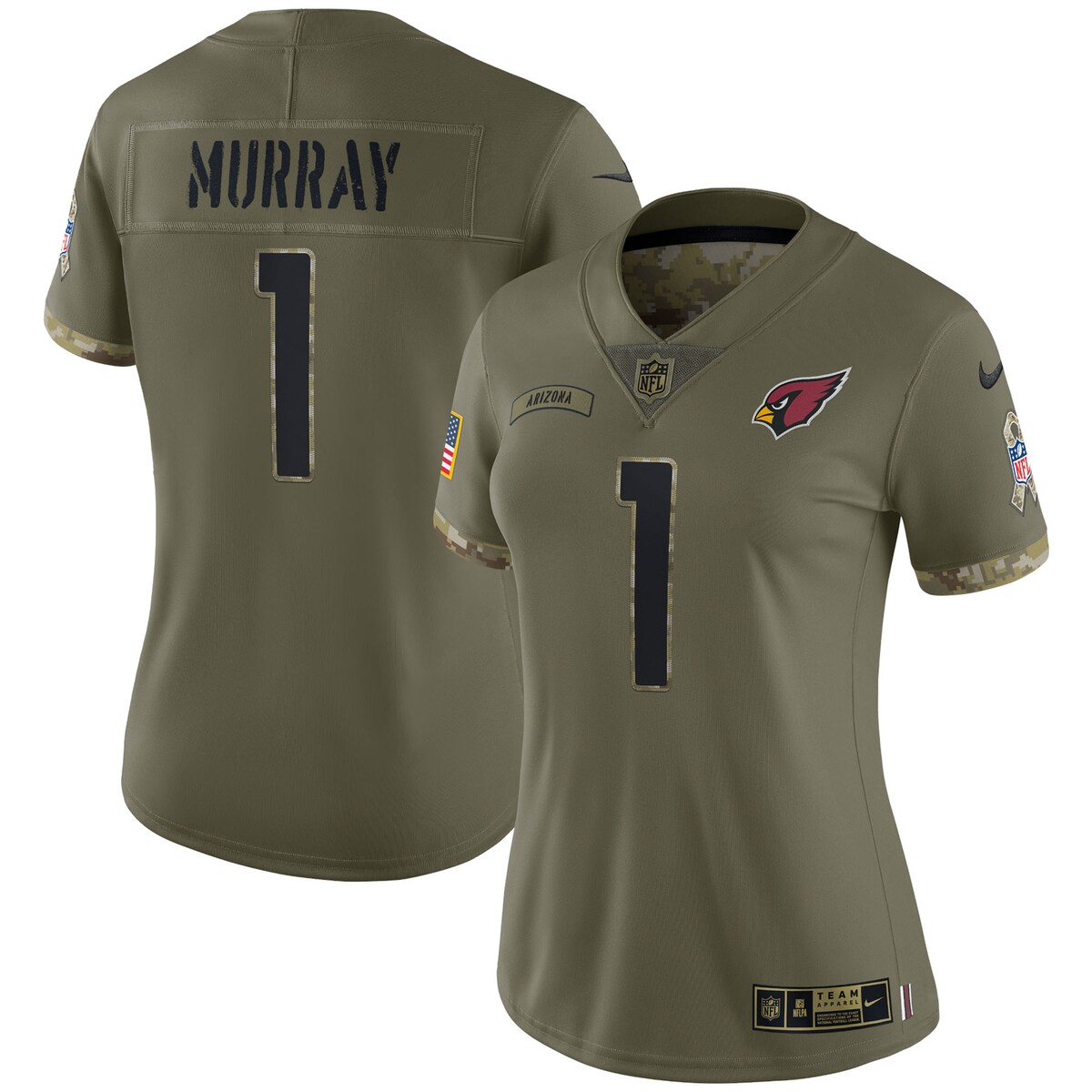 Women's Arizona Cardinals Kyler Murray  Olive 2022 Salute To Service Limited Jersey