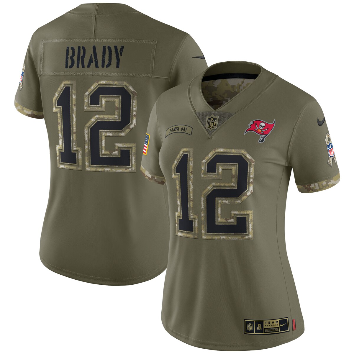Women's Tampa Bay Buccaneers Tom Brady  Olive 2022 Salute To Service Limited Jersey