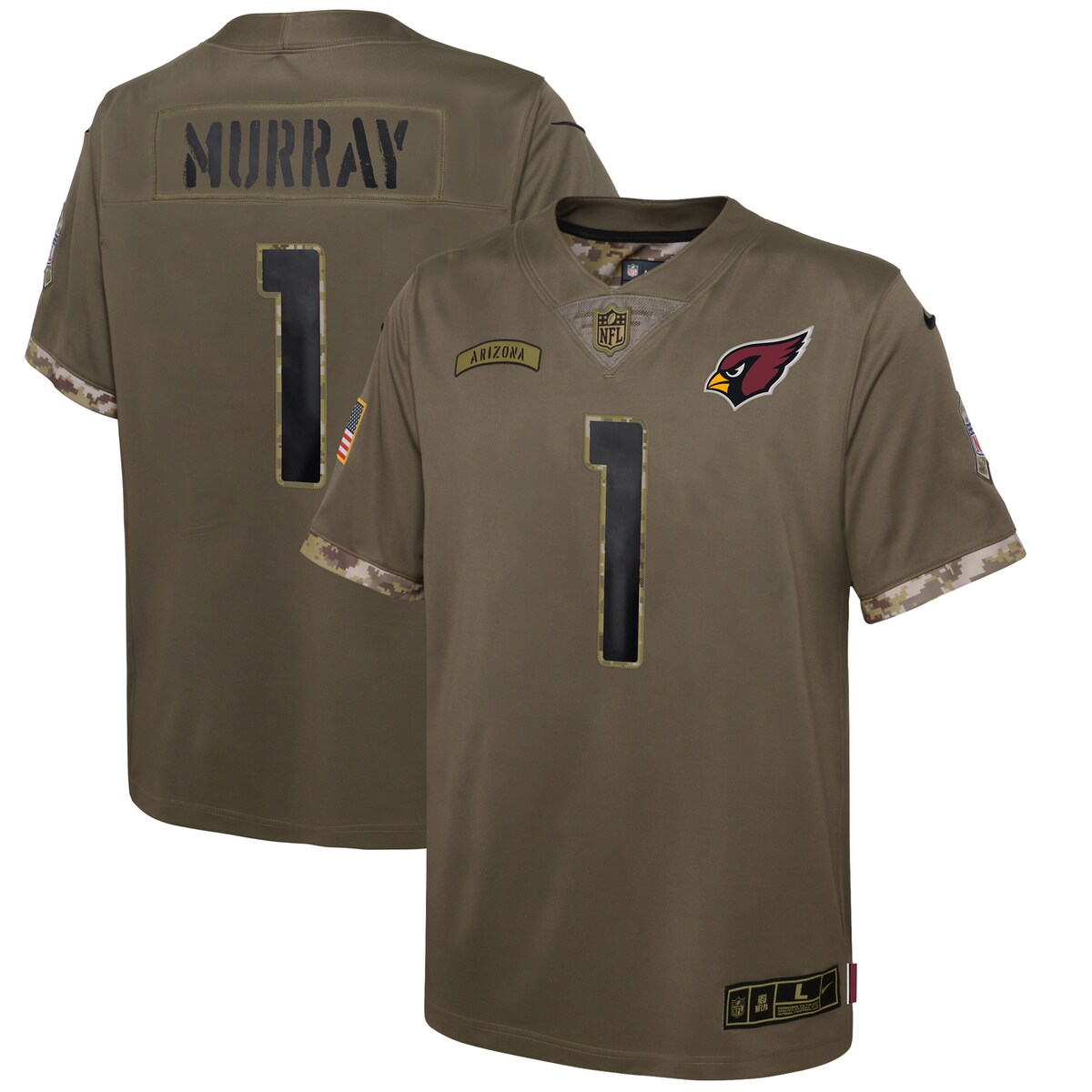 Youth Arizona Cardinals Kyler Murray  Olive 2022 Salute To Service Player Limited Jersey